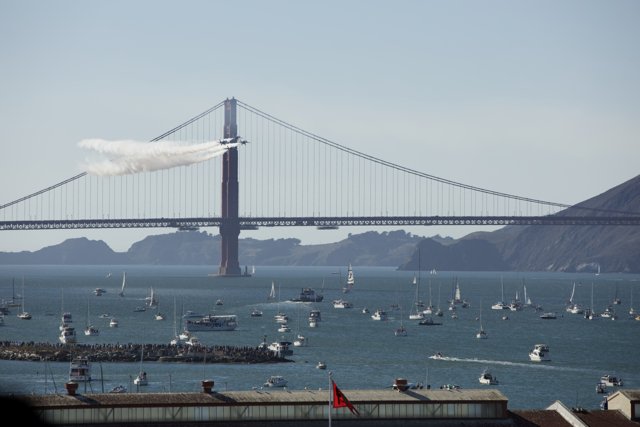 Aerial Acrobatics Over Iconic San Francisco Bridge