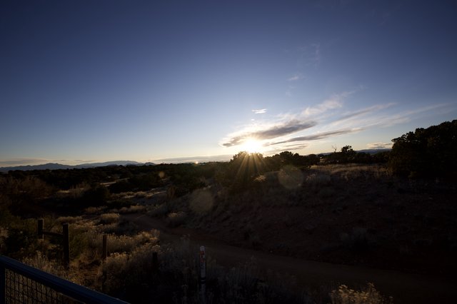 Sunset Over Desert Trail in New Mexico