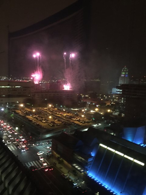 Independence Day Fireworks Illuminate Los Angeles Skyline