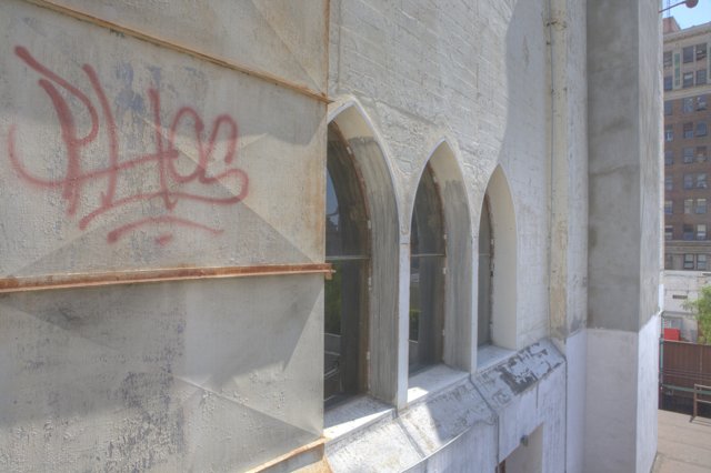 Graffiti on Arch Building