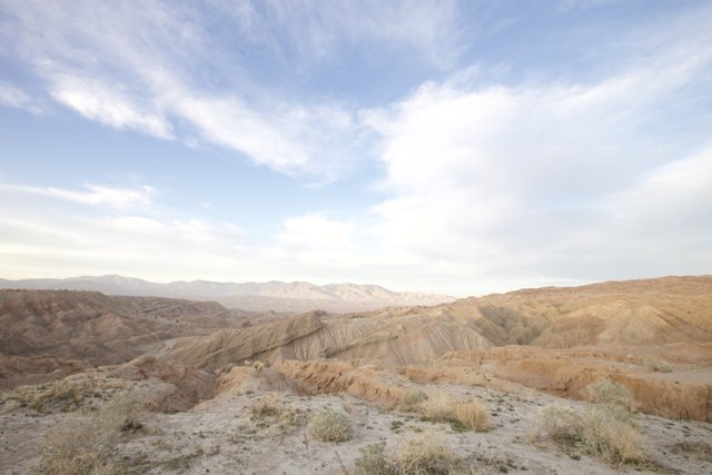 Majestic View of Anza Borrego's Mountain Range from a Hilltop