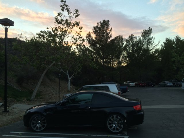 Black BMW Coupe in Parking Lot