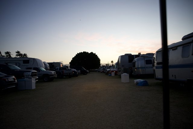 Dusk Settles Over Coachella's Campsite