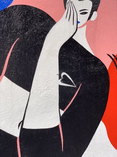 Modern Art Mural of a Woman in Oxnard