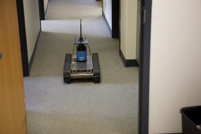 Cleaning Robot Takes Center Stage in Hallway