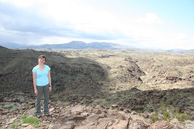 Woman Standing at Desert Ridge Overlook
