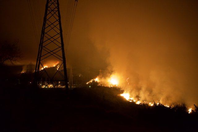 Station Fire Threatens Power Lines and Trees