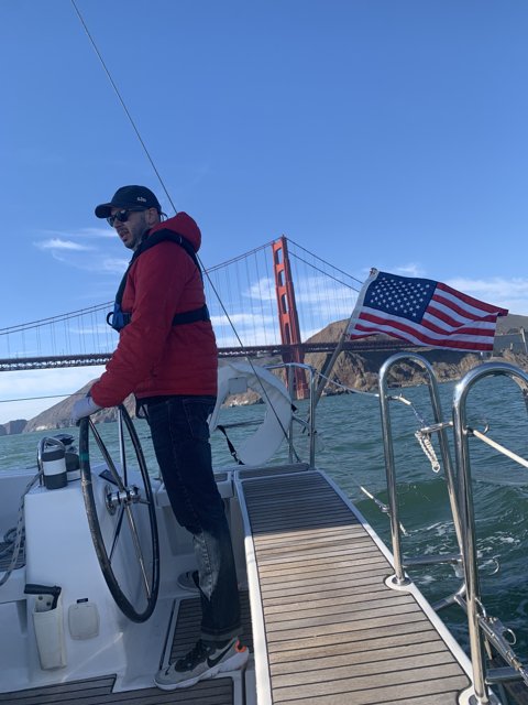 Sailing on the Bay with the Stars and Stripes