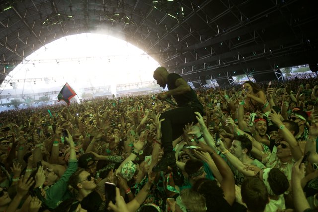 The Man on Top of the Crowd at Coachella