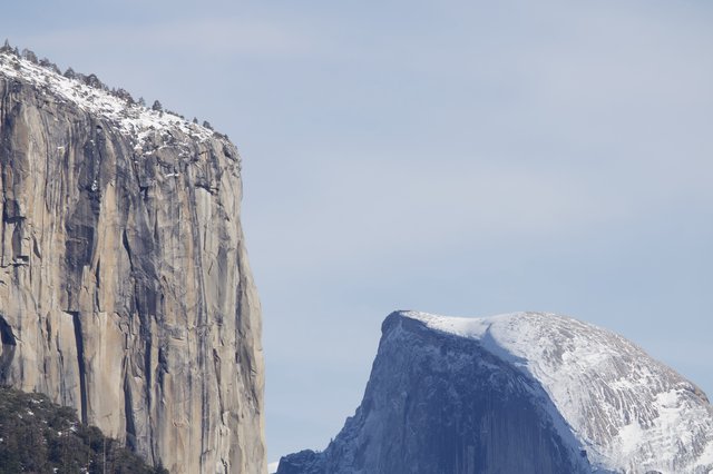 Snow-Capped Granite Monoliths of Yosemite Valley