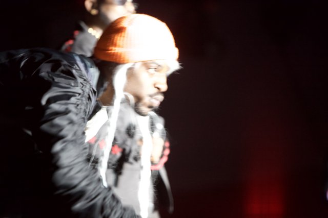 André 3000 in his signature headgear
