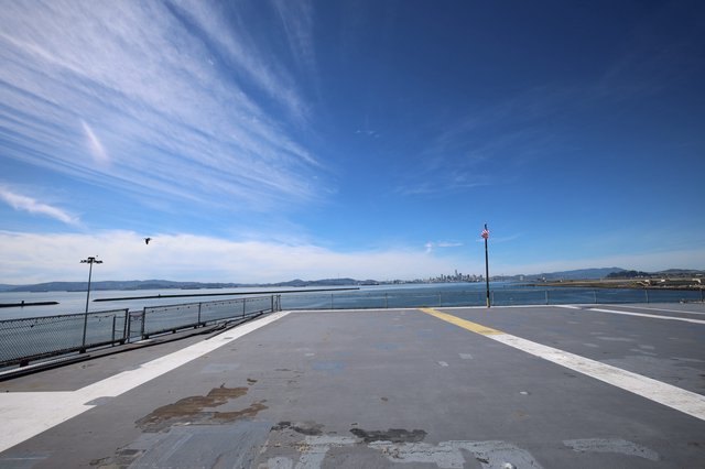 Empty Helicopter Landing Pad on USS Hornet Deck