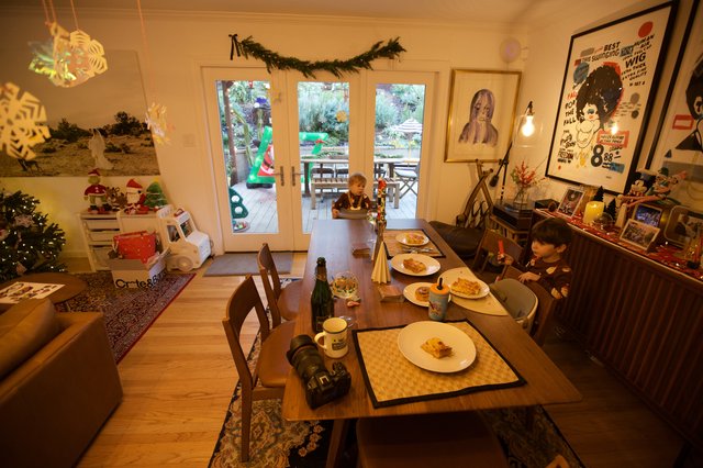 Cozy Family Christmas Morning Breakfast Scene