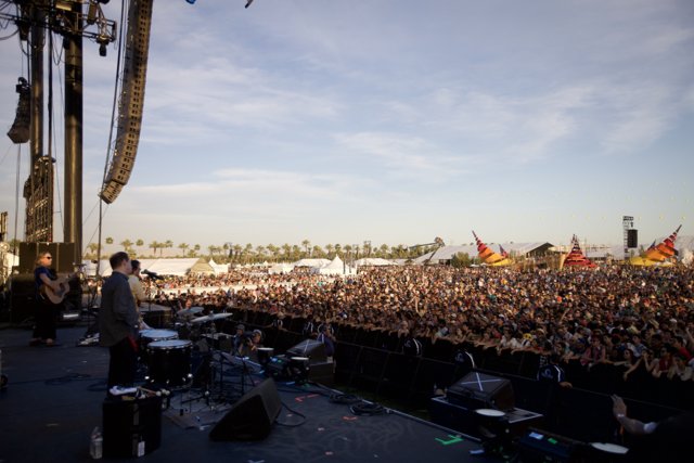 Coachella Crowd Rocking Out Under the Cloudy Sky