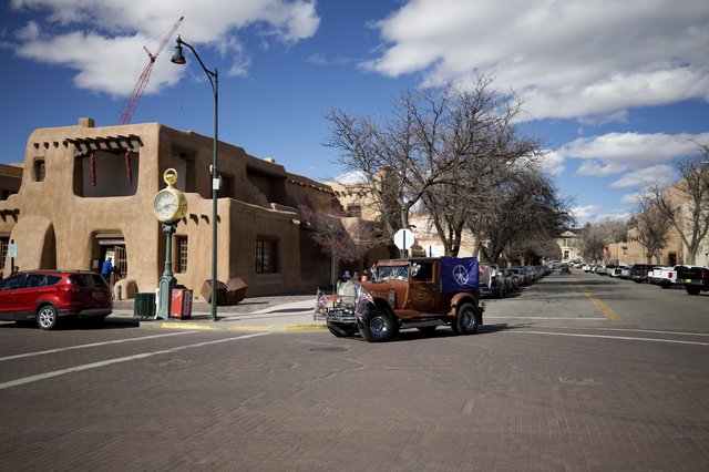 Vintage Truck on Santa Fe Plaza Adobe Street