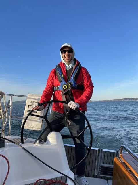 Captain Dave sets sail on the San Francisco Bay