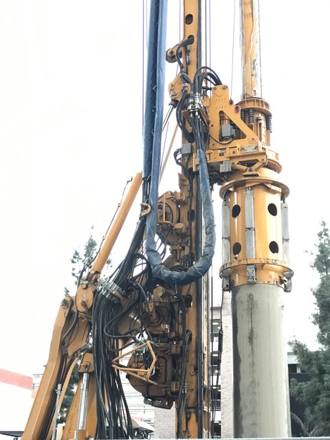 Big Rig Drilling on a Construction Site