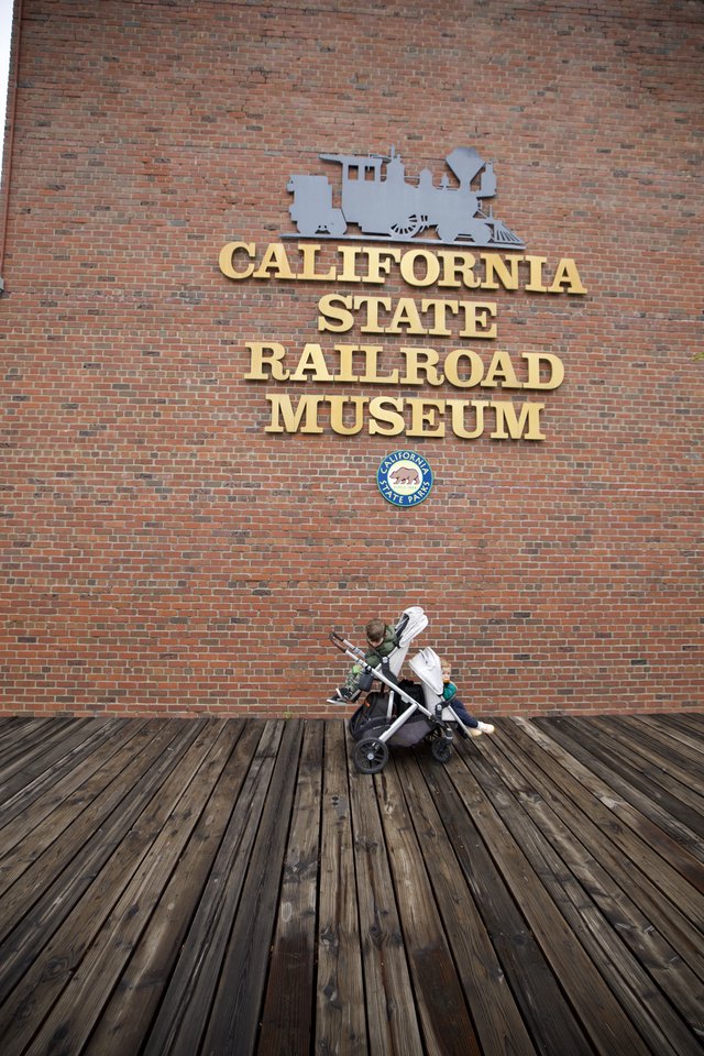 Stroller at California State Railroad Museum Entrance
