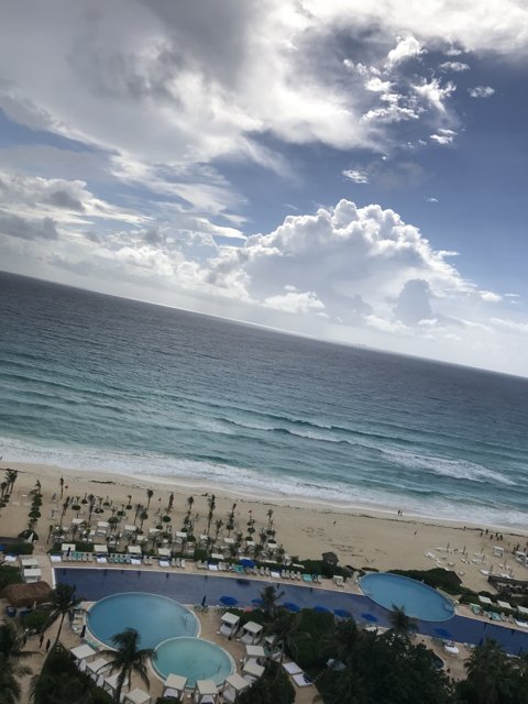 A Bird's Eye View of Cancun's Beachfront Paradise