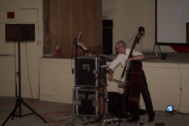 Man playing the double bass