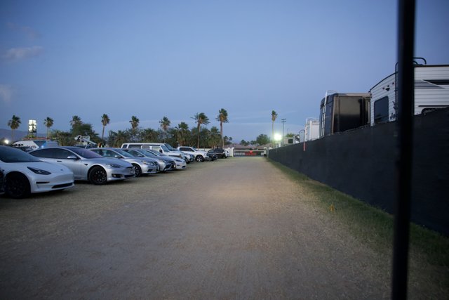 Twilight Gathering of High-Performance Vehicles at Coachella 2024