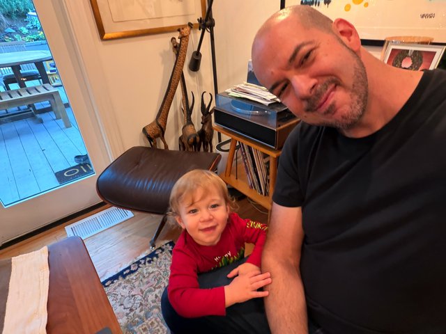 Father and Toddler Home Office Moment