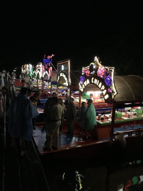 Night boat ride at the amusement park