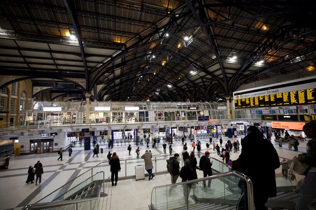 Liverpool Street Station Concourse at Rush Hour