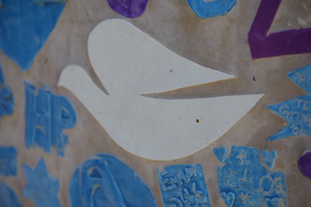 Blue and White Dove Mural