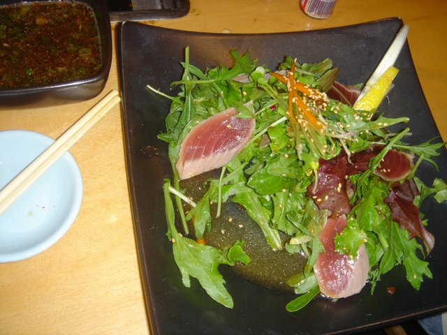 Arugula Salad with Chopsticks