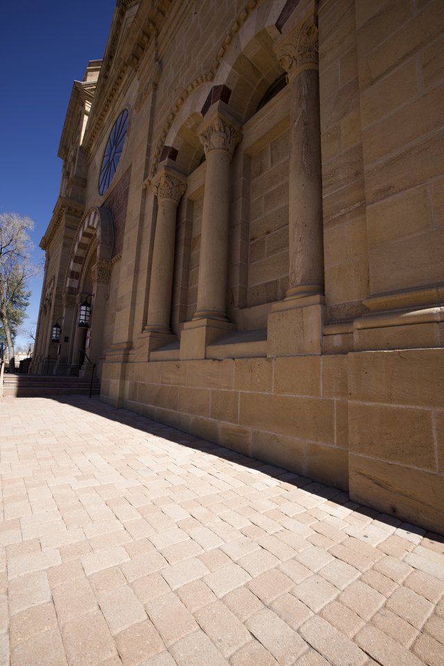 Classical Columns and Stone Architecture in Sunlight