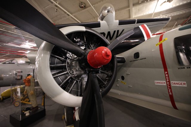Vintage Radial Engine Aircraft in Museum Display