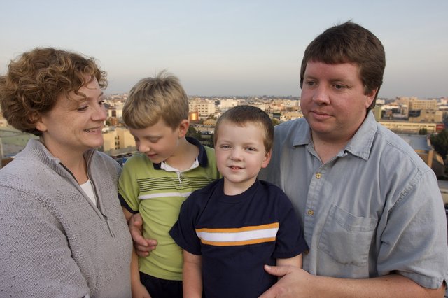 Family Portrait on Rooftop at Golden Hour