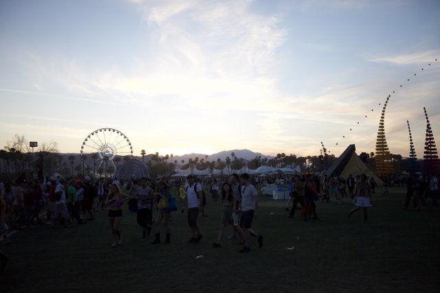 Festival-goers Enjoying Sunset at Coachella