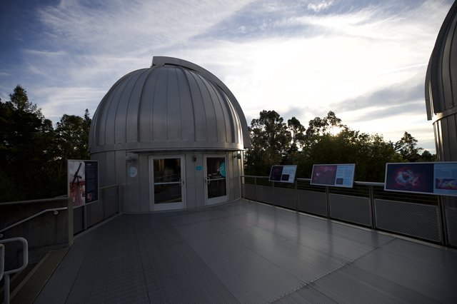 Observatory Dome at Dusk with Educational Displays