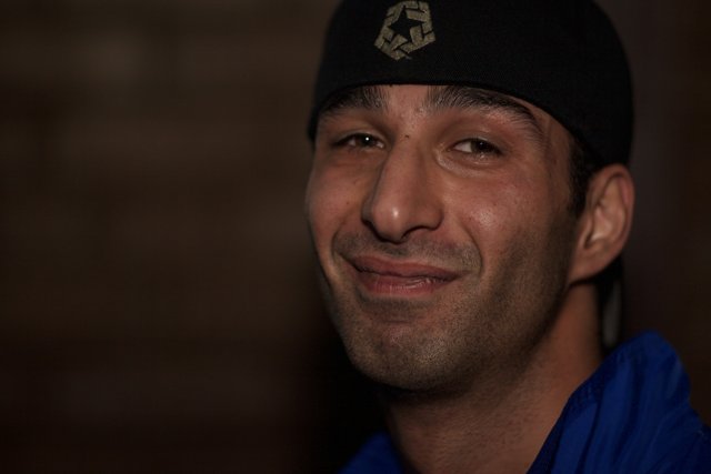 Smiling in his Favorite Baseball Cap