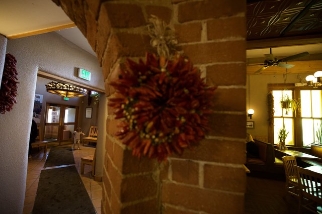 Southwestern Restaurant Interior with Dried Chile Ristras