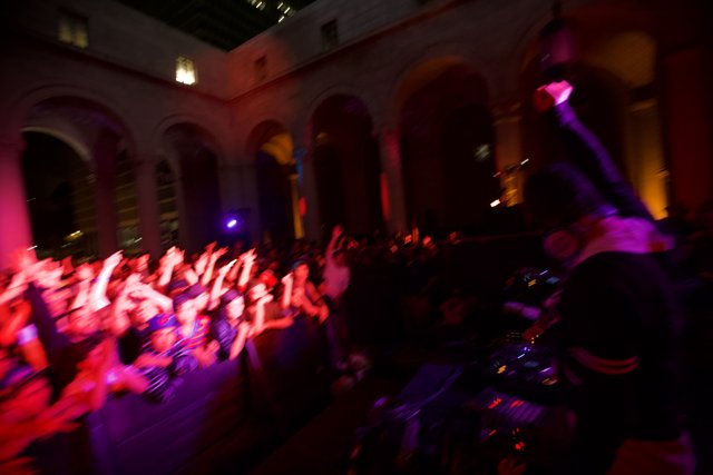 Urban Night Club Crowd with a DJ