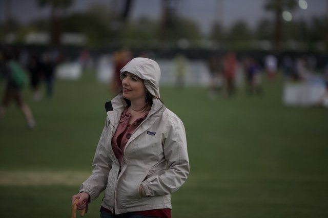 Woman in Patagonia Jacket at Coachella 2012