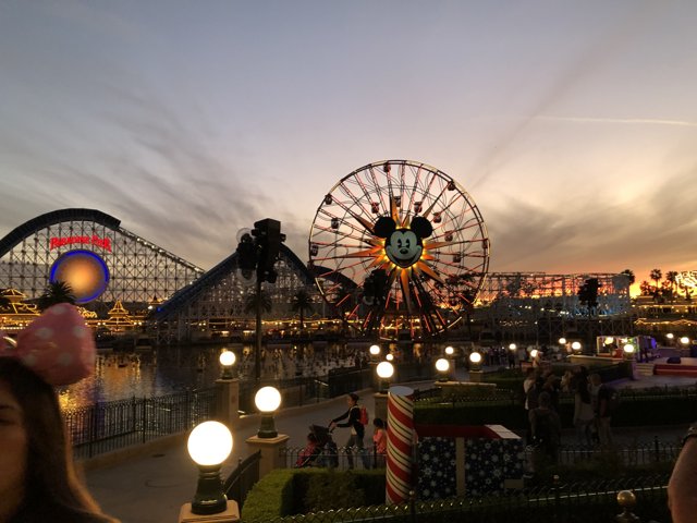 Fun at Disneyland during Sunset