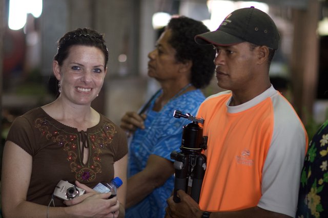 Tourists and Local Guide in Fiji Market