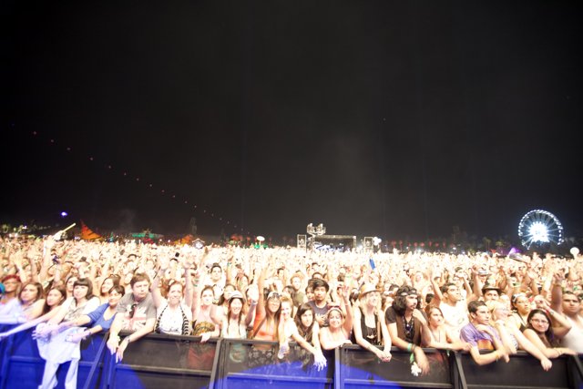 Night-time Crowd at Coachella Concert
