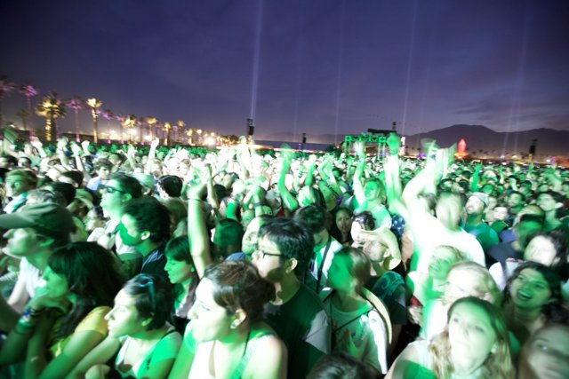Green Lights Illuminate the Night Sky at 2011 Coachella