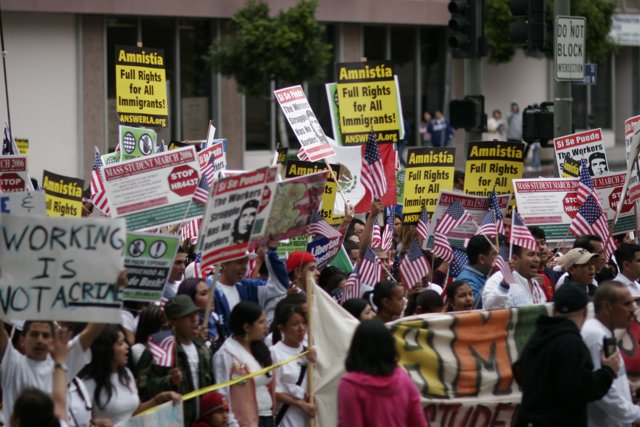 Student Protest Parade with Signs and Banners