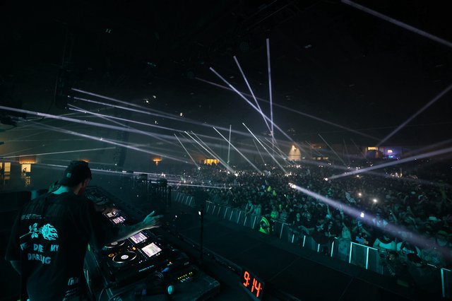 DJ Commanding a Massive Crowd at Wobbleland 2026