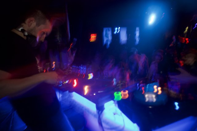 Nightclub Deejay Lights Up the Room