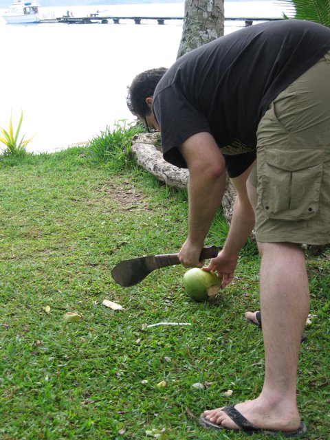 Coconut Cutting in Fiji