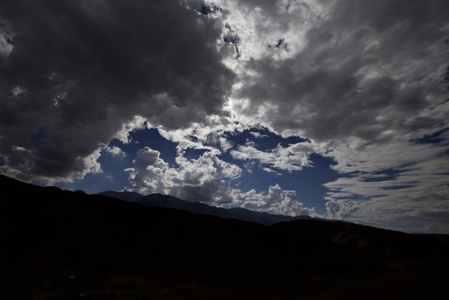 Cumulus Clouds over Angeles Crest Mountains