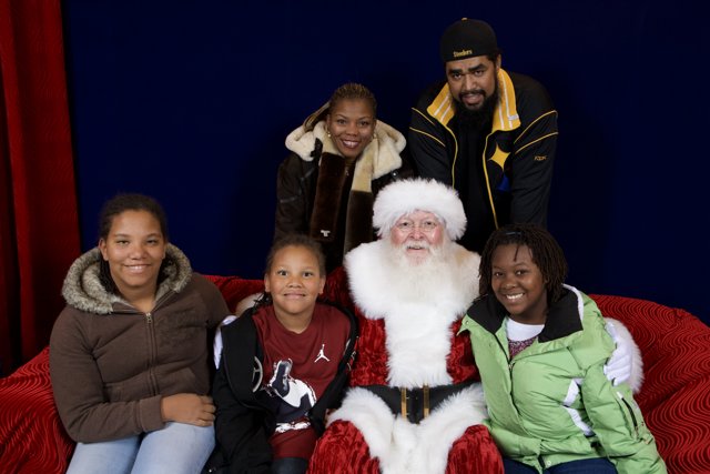 A Joyful Family Moment with Santa Claus