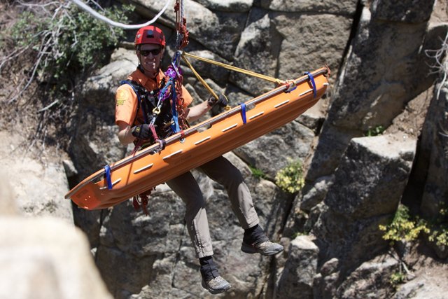 Highlining with a Raft